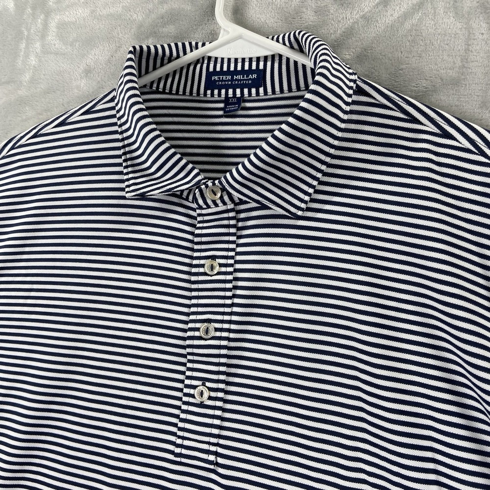Peter Millar Shirt men's XXL Polo Crown Crafted Performance Striped Golf Casual
